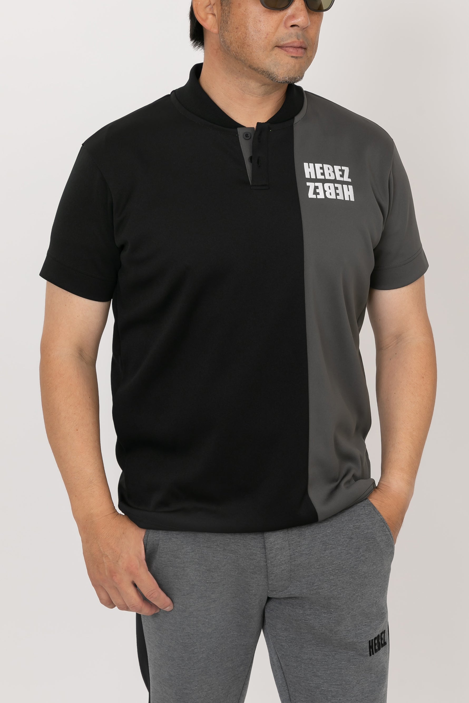 【50%OFF】HBCA-11-1 HEBEZ ゴルフ ハーフバイカラーラウンドネックポロ ヘベズゴルフ ゴルフウェア ハーフバイカラーラウンドネックポロHBCA-11-1 – HEBEZ