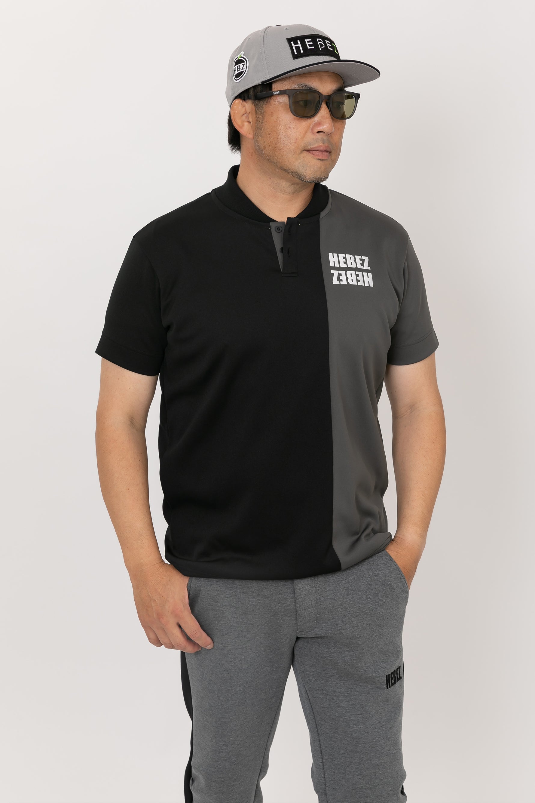 【50%OFF】ハーフバイカラーラウンドネックポロHBCA-11-1