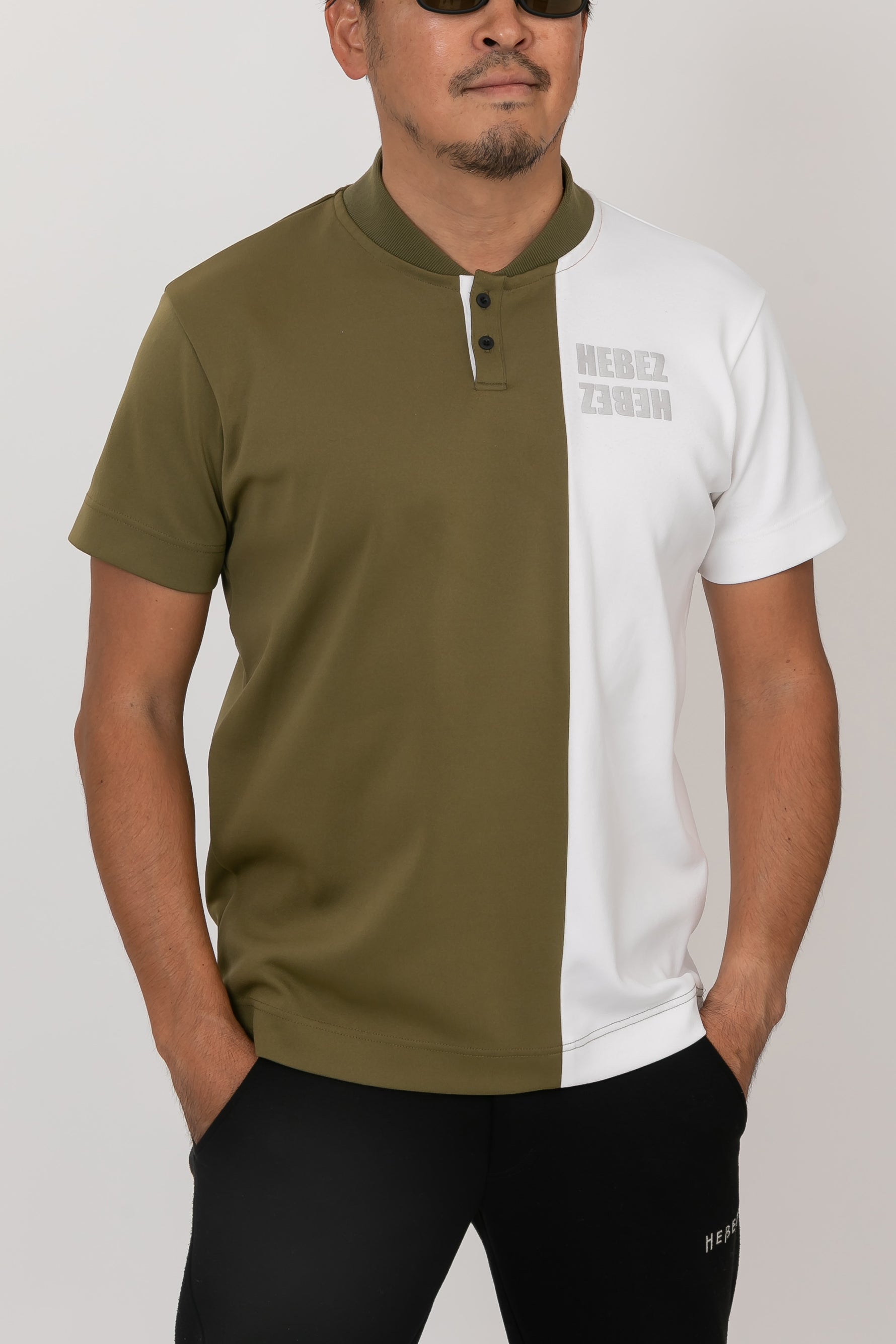 【50%OFF】ハーフバイカラーラウンドネックポロHBCA-11-1