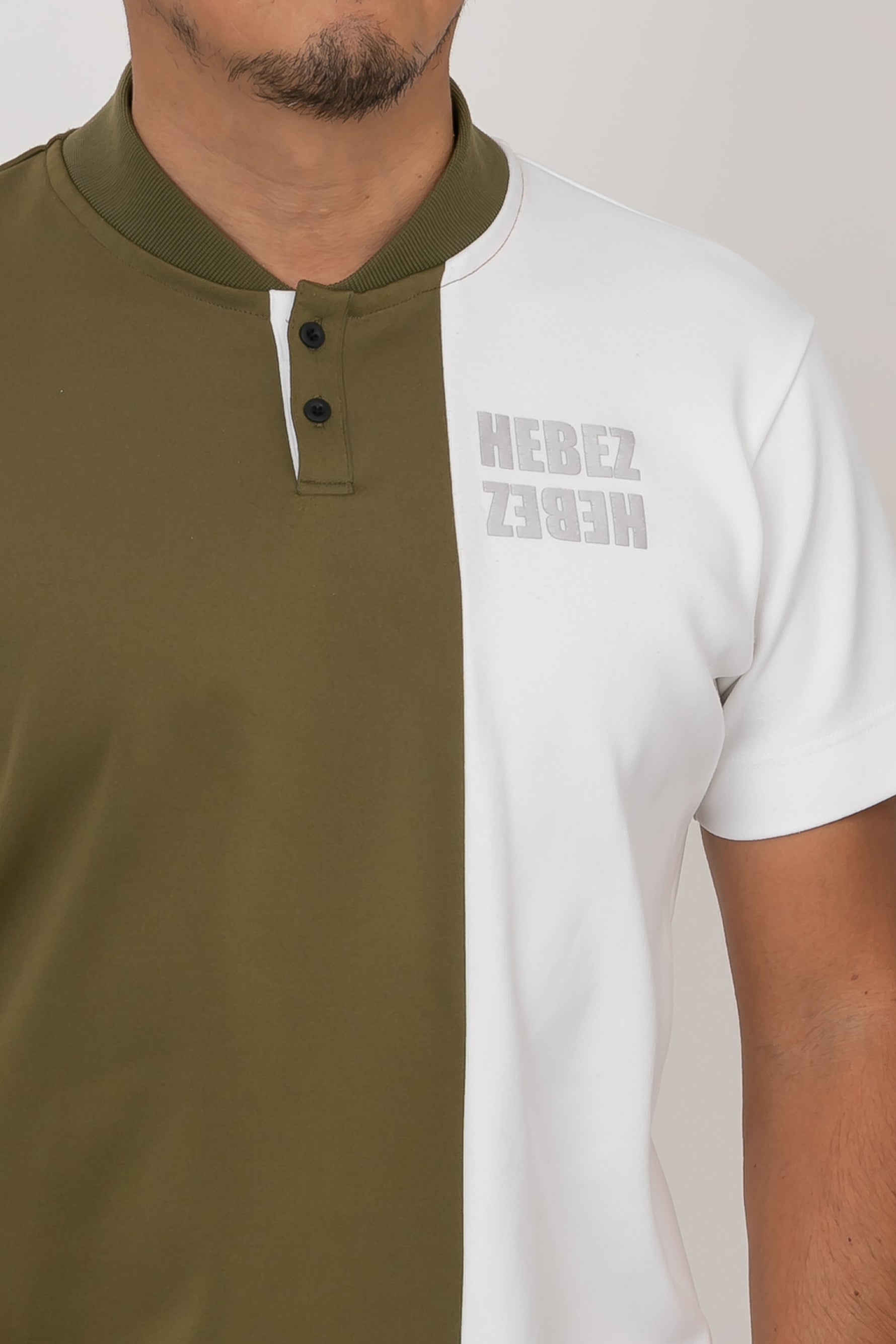 【50%OFF】ハーフバイカラーラウンドネックポロHBCA-11-1