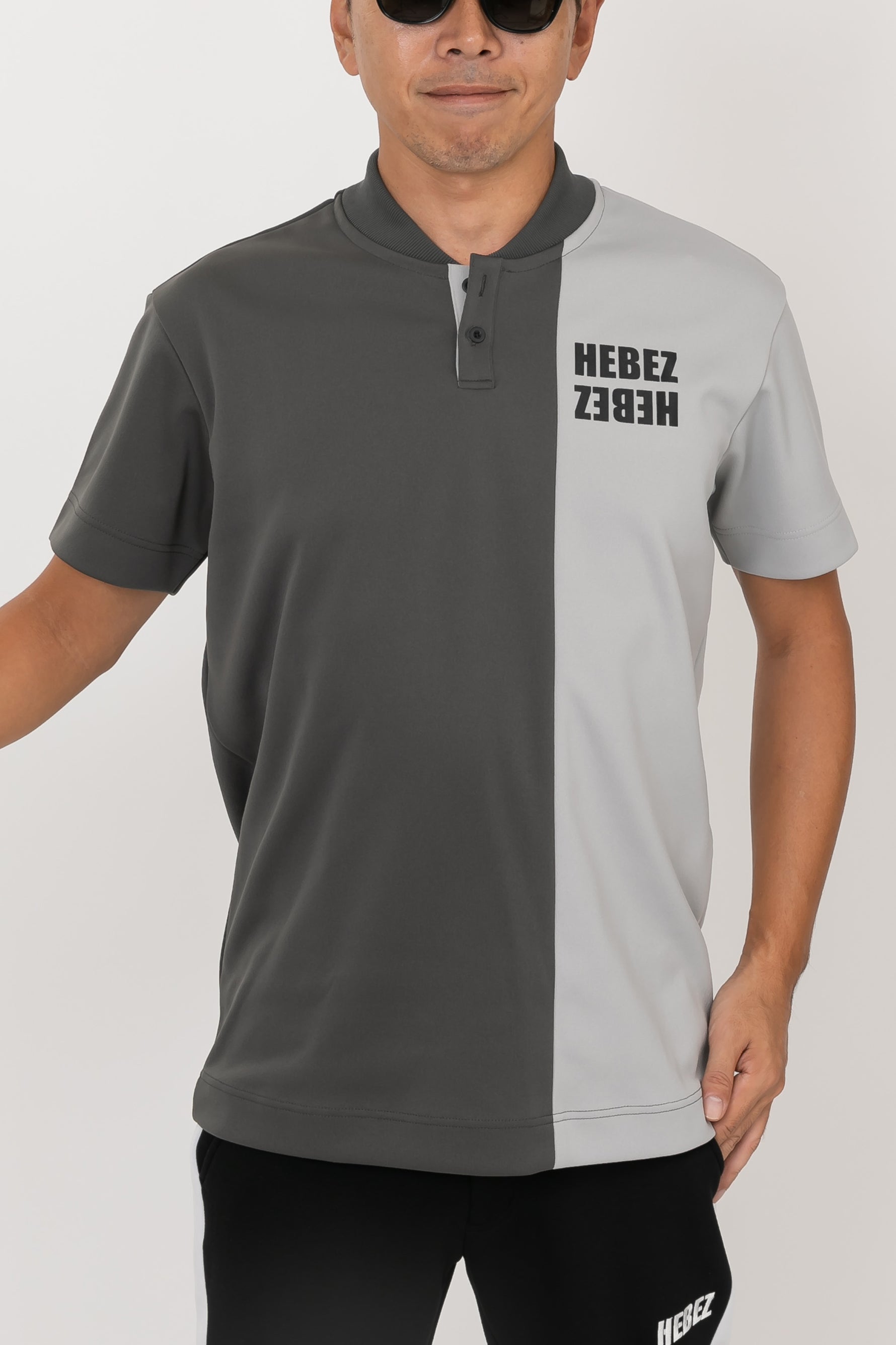 【50%OFF】ハーフバイカラーラウンドネックポロHBCA-11-1