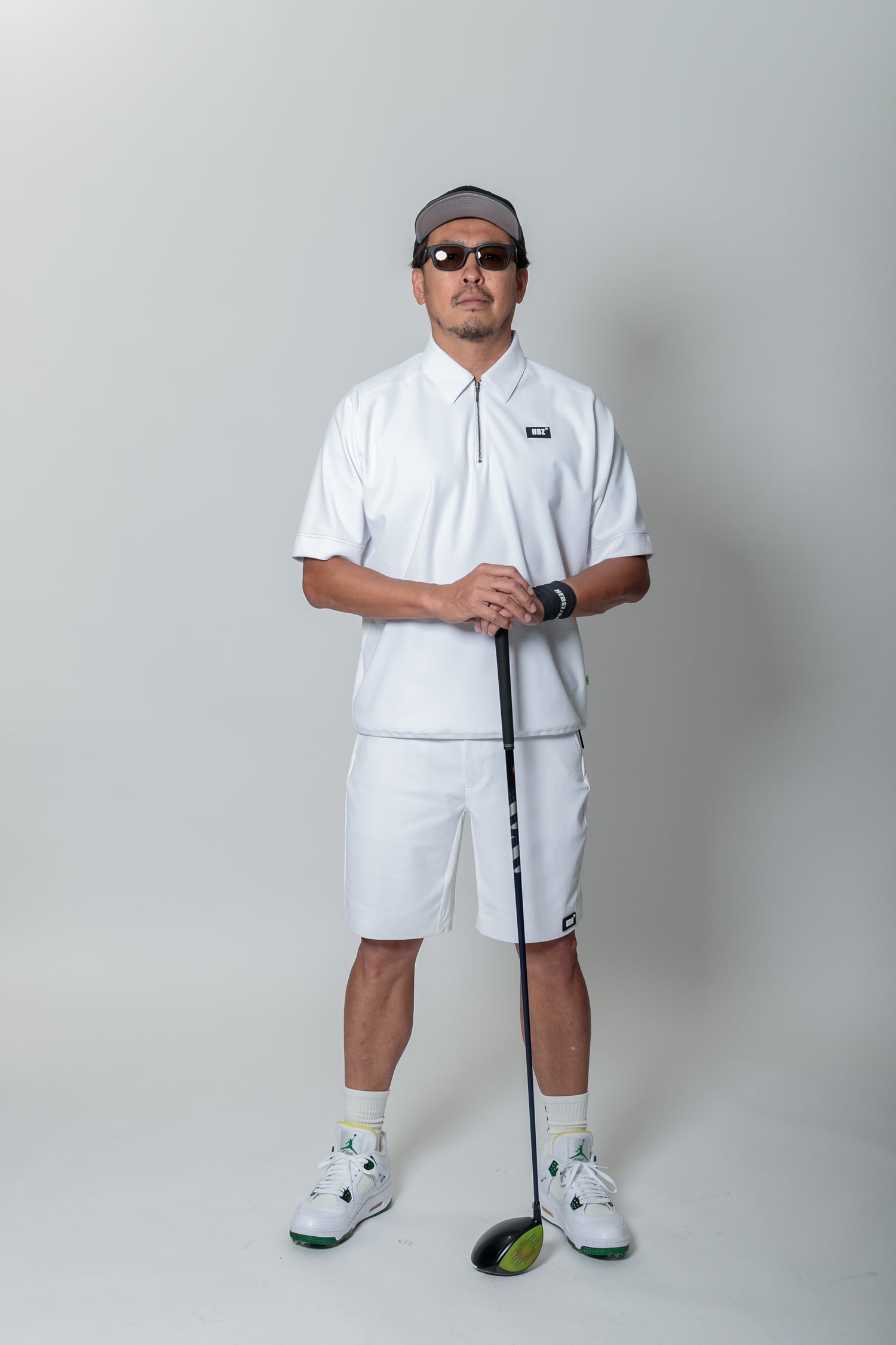 【30%OFF】メッシュオーバーサイズハーフジップ HBES-01-8