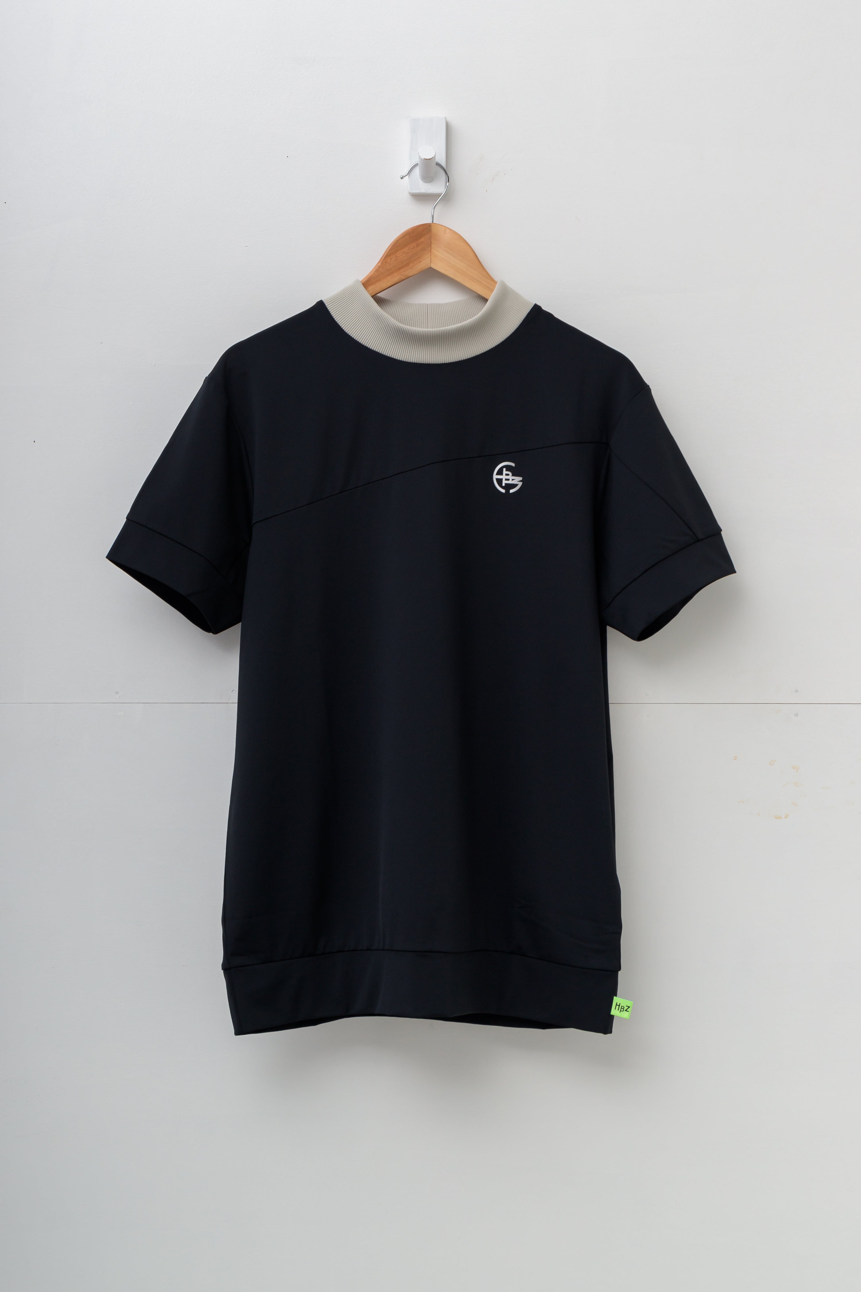 【50%OFF】リブ衿スラッシュバイカラーモック