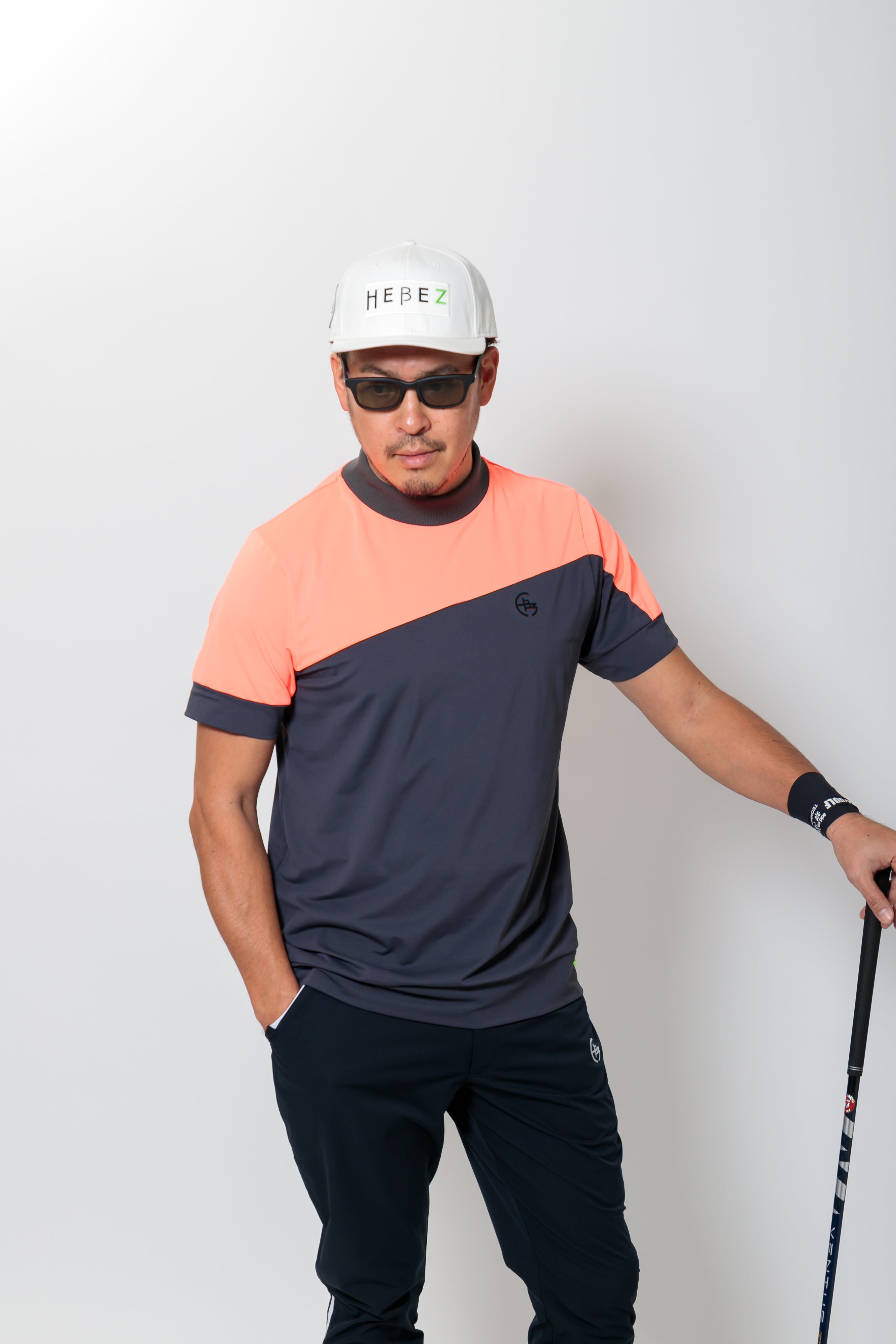 【50%OFF】リブ衿スラッシュバイカラーモック