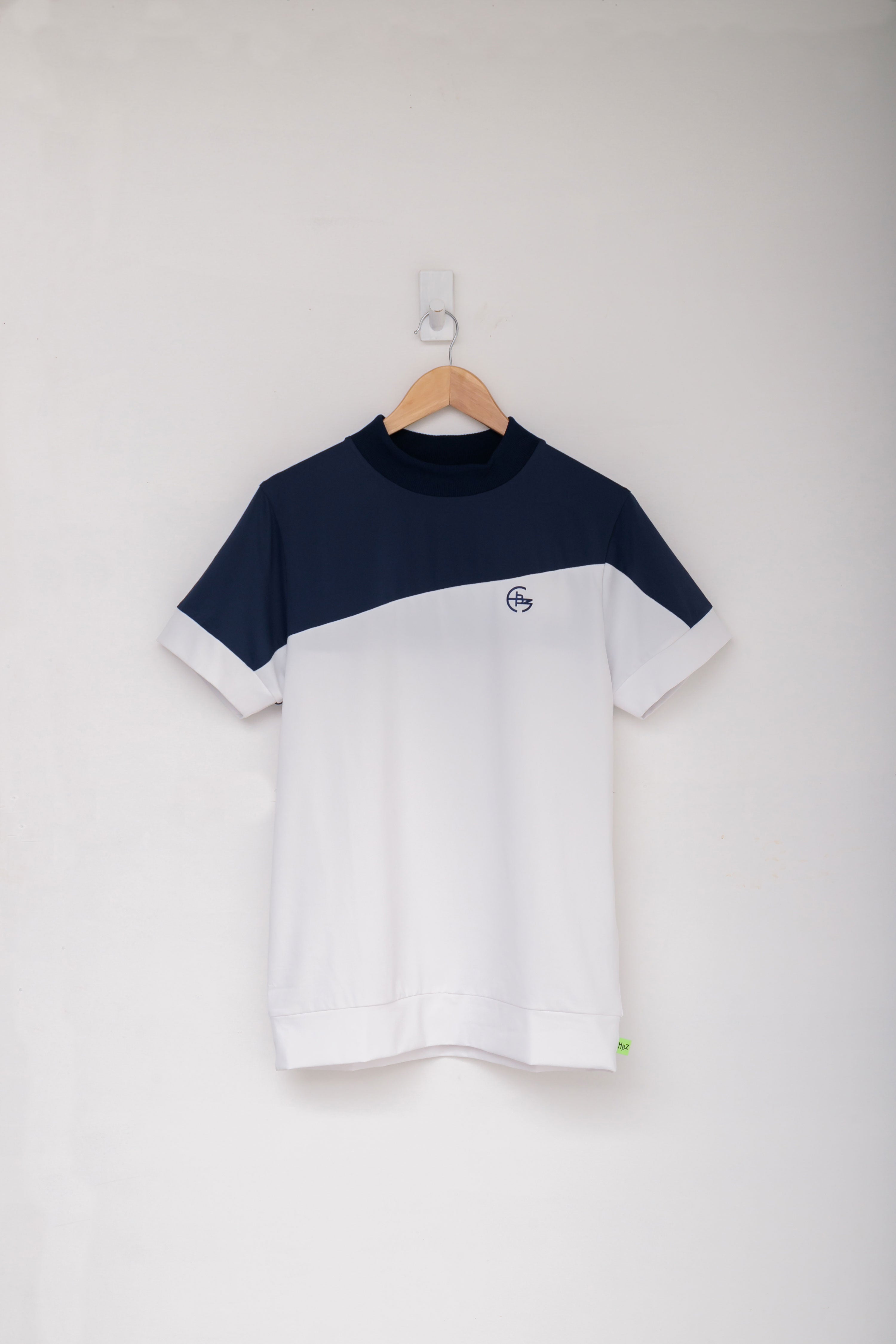 【50%OFF】リブ衿スラッシュバイカラーモック