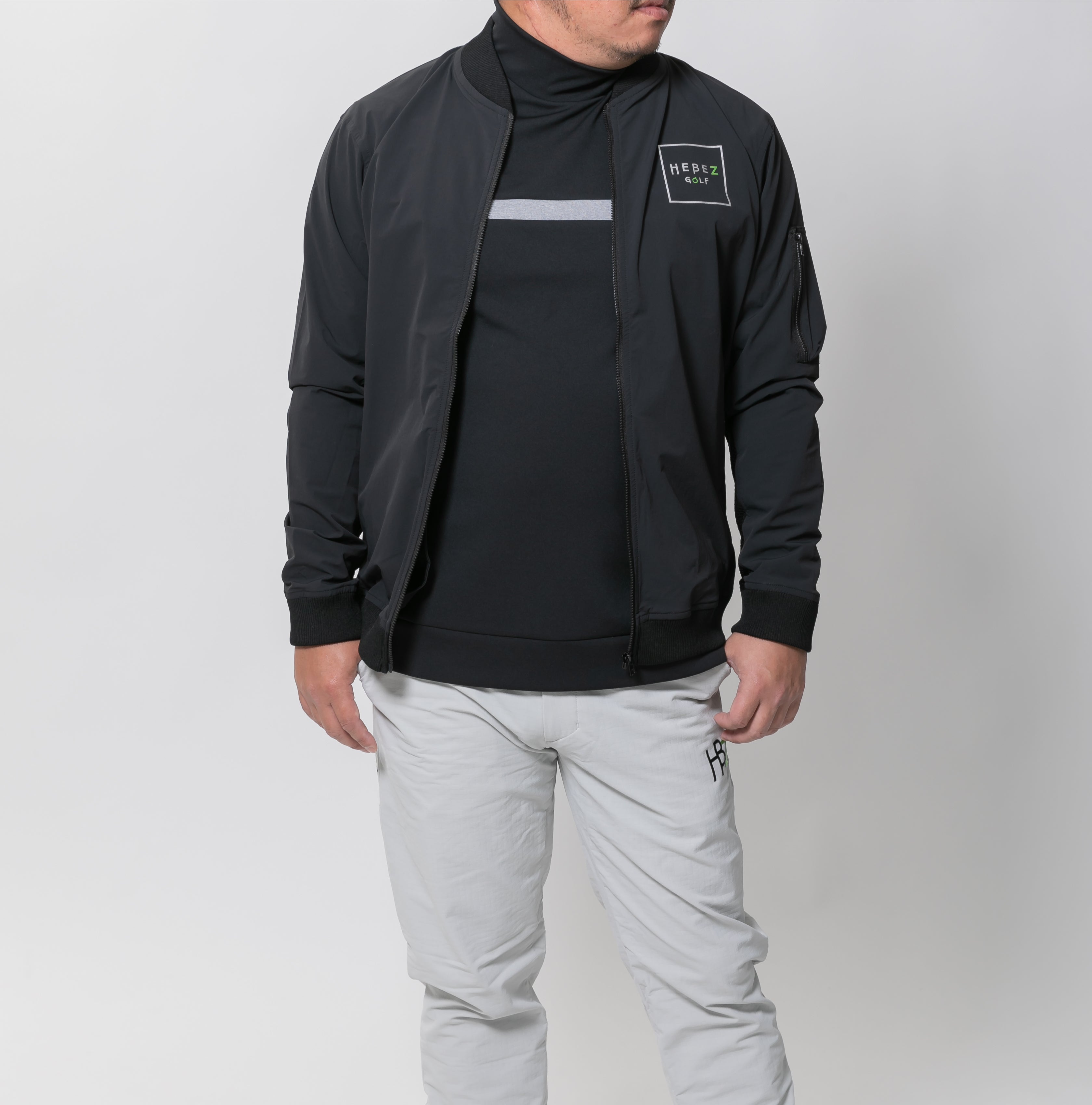 【50%OFF】メッシュ切り替えバックロゴブルゾン