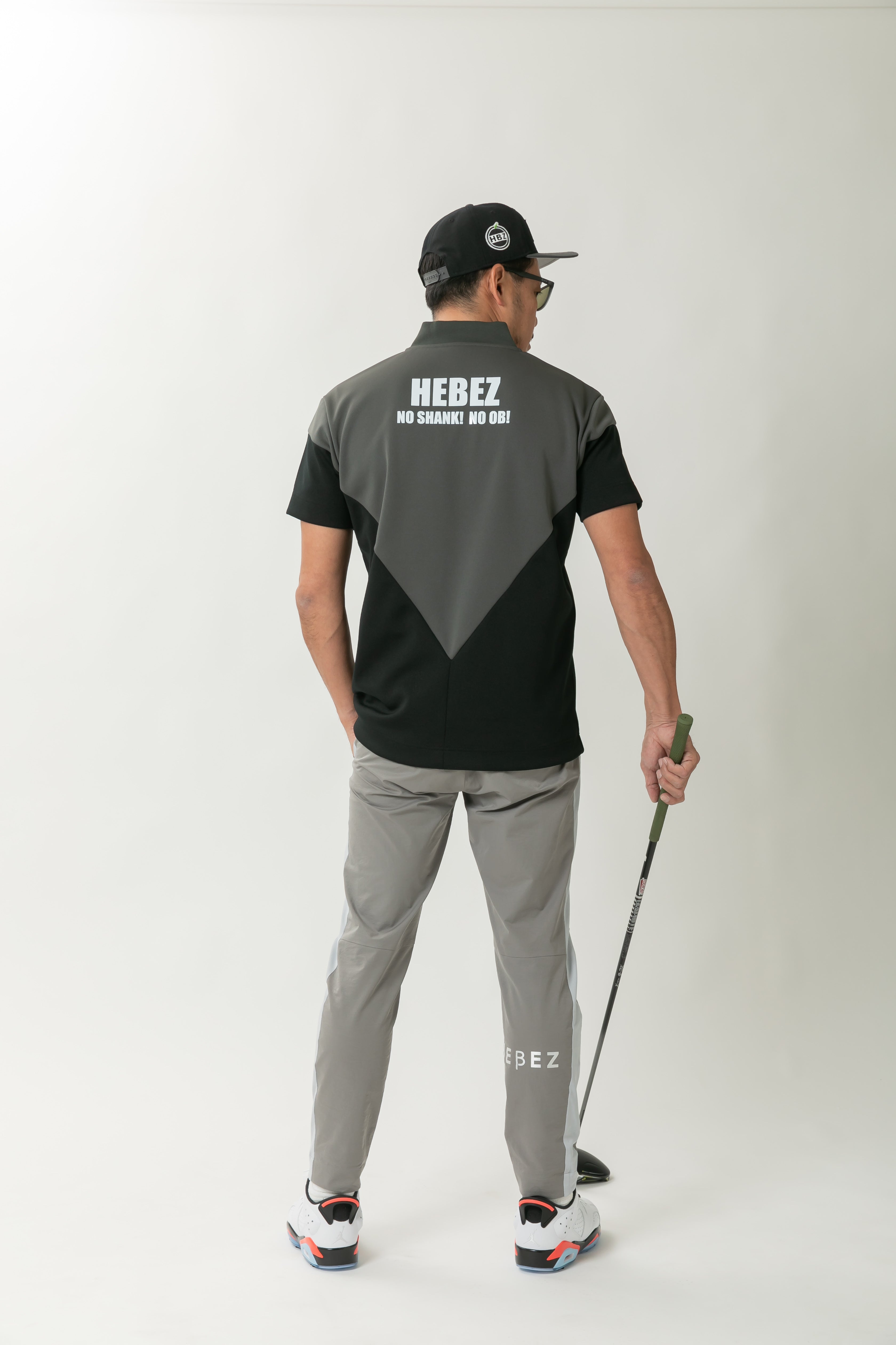 【50%OFF】メタプリントバイカラーラウンドネックポロ